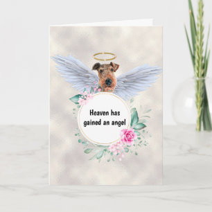 Pet memorial Terrier dog angel wings gedicht Kaart