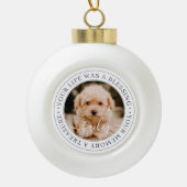 Pet Memorial Treasured Memory Elegant Chic Photo Keramische Bal Ornament (Voorkant)