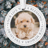 Pet Memorial Treasured Memory Elegant Chic Photo Ornament