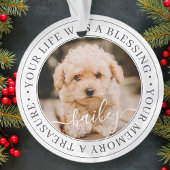 Pet Memorial Treasured Memory Elegant Chic Photo Ornament