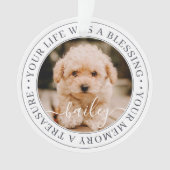 Pet Memorial Treasured Memory Elegant Chic Photo Ornament (voorkant)