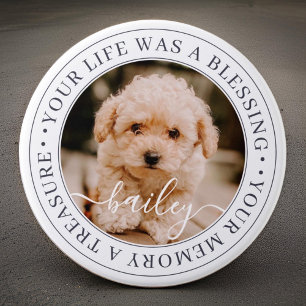 Pet Memorial Treasured Memory Elegant Chic Photo Ronde Button 7,6 Cm