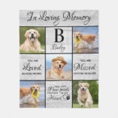 Pet Memorial Unique 5 Photo Pet Loss Keepomwille D Fleece Deken (Voorkant)