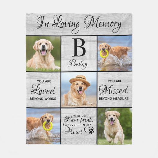 Pet Memorial Unique 5 Photo Pet Loss Keepomwille D Fleece Deken (Voorkant)
