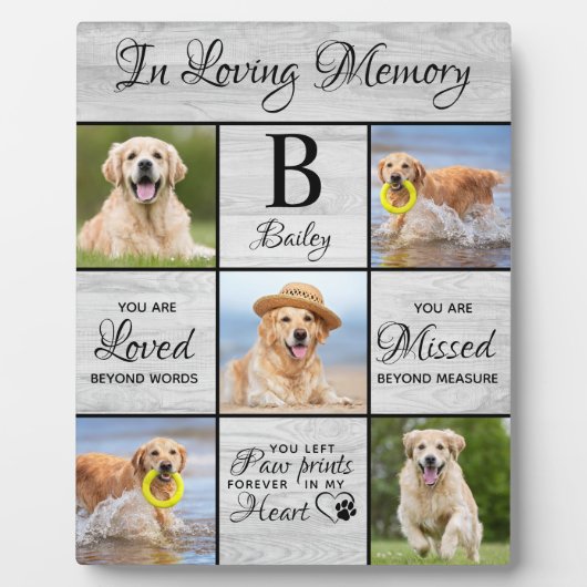Pet Memorial Unique 5 Photo Pet Loss Keepomwille D Fotoplaat (Voorkant)
