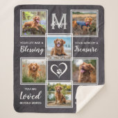 Pet Memorial Unique 6 Photo Collage Sherpa Deken (Voorkant)