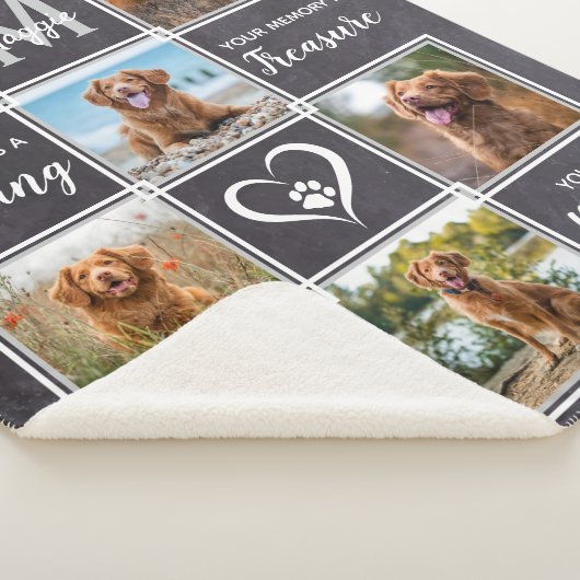 Pet Memorial Unique 6 Photo Collage Sherpa Deken (3/4)