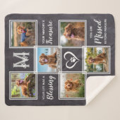 Pet Memorial Unique 6 Photo Collage Sherpa Deken (Voorkant (horizontaal))