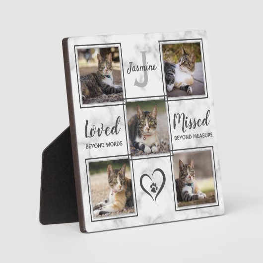 Pet Memorial Unique Cat Photo Collage Fotoplaat (Voorkant)