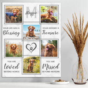 Pet Memorial Unique Dog Photo Collage Canvas Afdruk