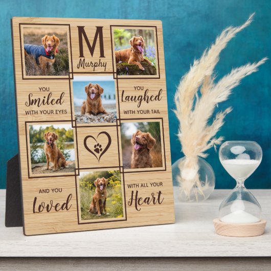 Pet Memorial Unique Dog Photo Collage Fotoplaat (Zijkant)