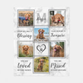 Pet Memorial Unique Photo Collage Fleece Deken (Voorkant)