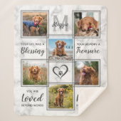 Pet Memorial Unique Photo Collage Sherpa Deken (Voorkant)
