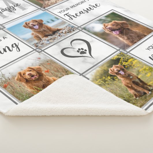 Pet Memorial Unique Photo Collage Sherpa Deken (3/4)