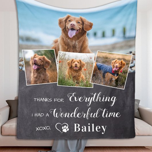 Pet Memorial van de Dog 4 Foto Keepasjesfler Fleece Deken
