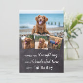 Pet Memorial van de hond Custom 4 fotocollage Bedankkaart (Staand voorkant)