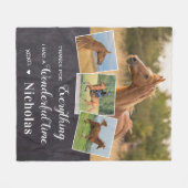 Pet Memorial van het paard 4 Foto Keepslag Fleece Deken (Voorkant (Horizontaal))