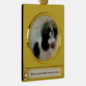 Pet Memorial Verguld Banner Ornament (Rechts)
