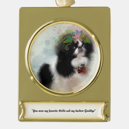 Pet Memorial Verguld Banner Ornament (Voorkant)
