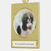 Pet Memorial Verguld Banner Ornament (Links)