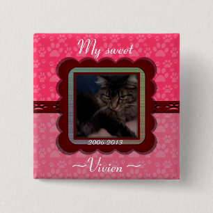  Pet Memorial Vierkante Button 5,1 Cm
