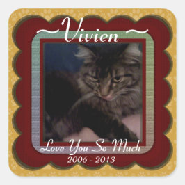  Pet Memorial Vierkante Sticker