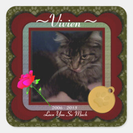  Pet Memorial Vierkante Sticker