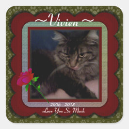  Pet Memorial Vierkante Sticker
