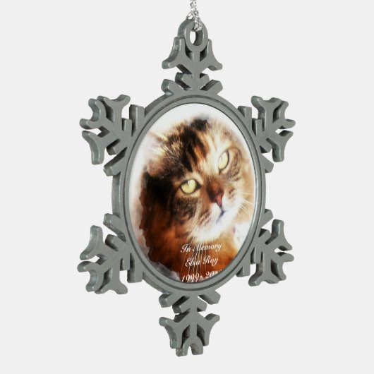 pet memorial voegt je fotoversiering toe tin sneeuwvlok ornament (Links)