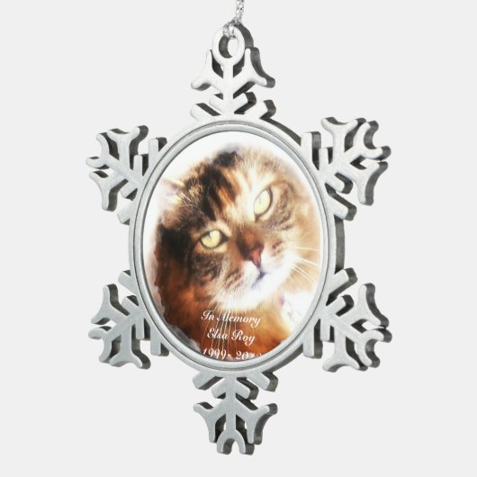 pet memorial voegt je fotoversiering toe tin sneeuwvlok ornament (Rechts)