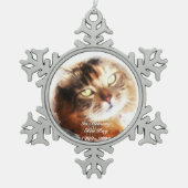 pet memorial voegt je fotoversiering toe tin sneeuwvlok ornament (Voorkant)