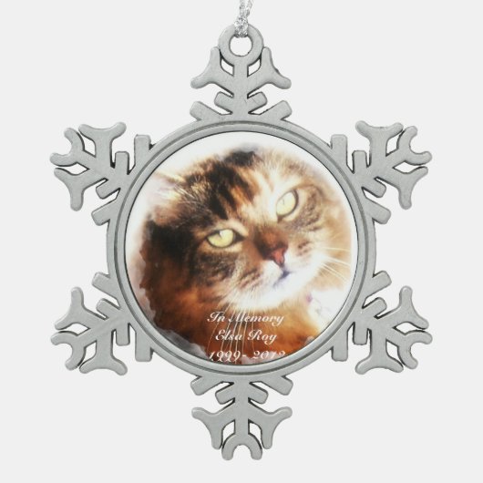 pet memorial voegt je fotoversiering toe tin sneeuwvlok ornament (Voorkant)