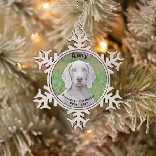 Pet Memorial - voor altijd in ons hart Tin Sneeuwvlok Ornament (Boom)