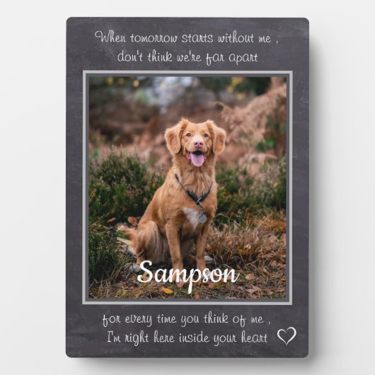 Pet Memorial-Wanneer morgen zonder mij begint Cita Fotoplaat (voorkant)