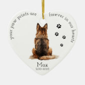 Pet Memorial Waterverf Duitse Herder Kerst Keramisch Ornament (Voorkant)