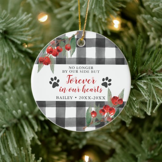 Pet Memorial werd in ons hart gepersonaliseerd Keramisch Ornament (Boom)