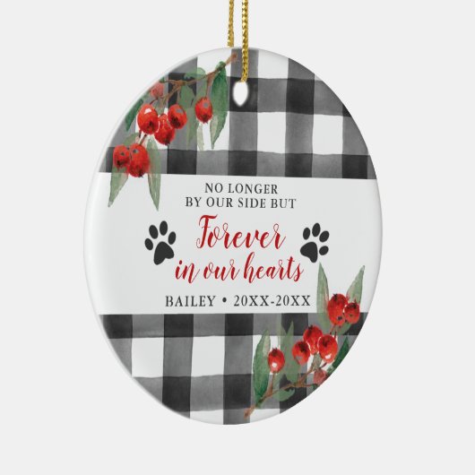 Pet Memorial werd in ons hart gepersonaliseerd Keramisch Ornament (Rechts)