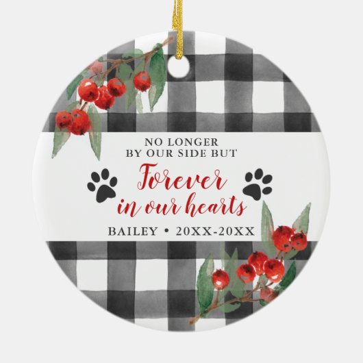 Pet Memorial werd in ons hart gepersonaliseerd Keramisch Ornament (Achterkant)