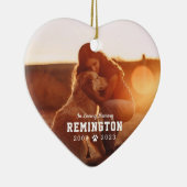 Pet Memorial White Full Photo Ceramic Ornament (Rechts)