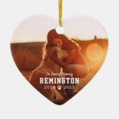 Pet Memorial White Full Photo Ceramic Ornament (Voorkant)