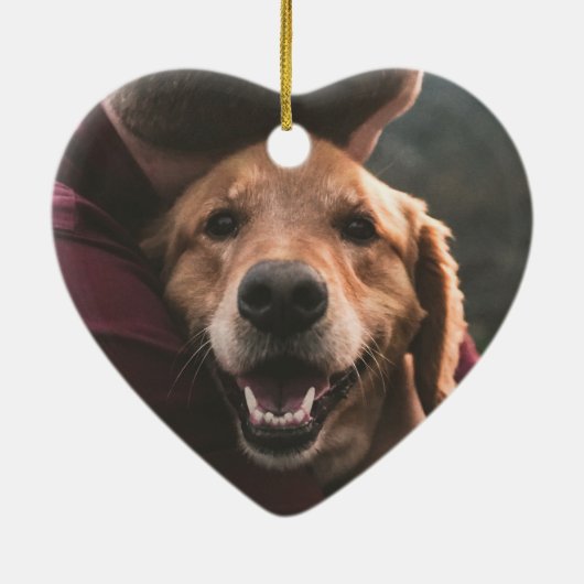 Pet Memorial White Full Photo Ceramic Ornament (Achterkant)