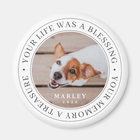 Pet Memorial Your Life a Blessing Modern Foto Magneet (Voorkant)