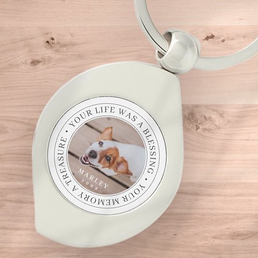 Pet Memorial Your Life a Blessing Modern Foto Sleutelhanger