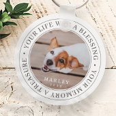 Pet Memorial Your Life a Blessing Modern Foto Sleutelhanger
