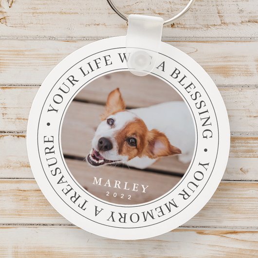 Pet Memorial Your Life a Blessing Modern Foto Sleutelhanger
