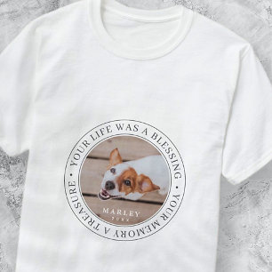 Pet Memorial Your Life a Blessing Modern Foto T-shirt