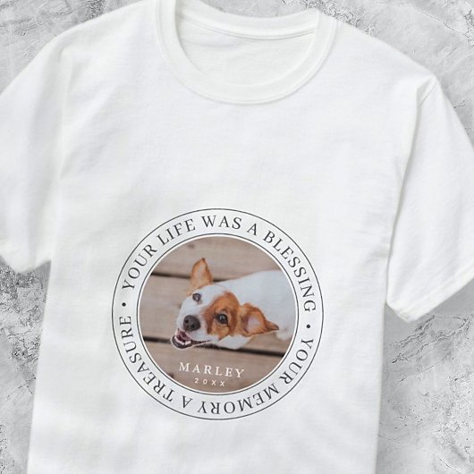 Pet Memorial Your Life a Blessing Modern Foto T-shirt