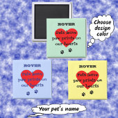 Pet memory aangepaste naampagina print blauw magneet