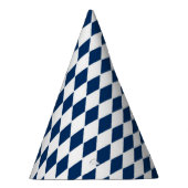 Pet met blauw en wit diamantpatroon feesthoedjes (Rechts)