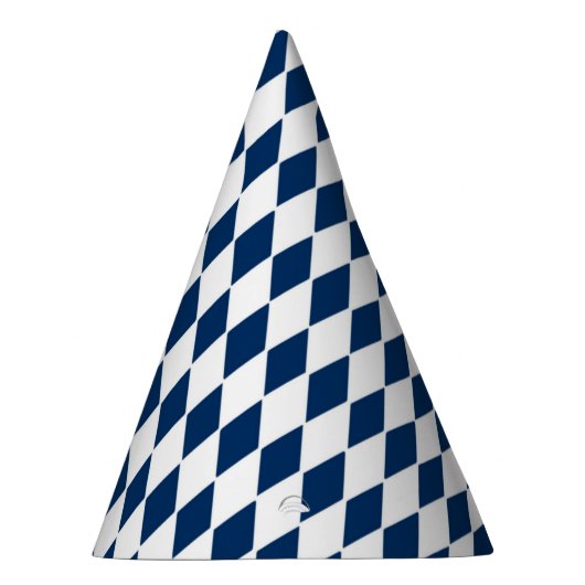 Pet met blauw en wit diamantpatroon feesthoedjes (Rechts)